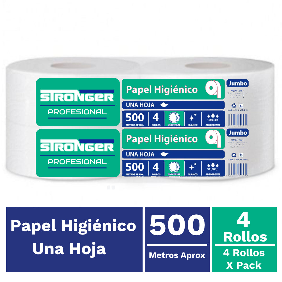Papel higiénico 500 mts 4 unidades (2000 mts)