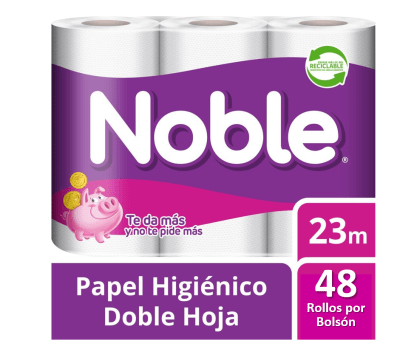 Papel Higiénico NOBLE Doble Hoja 23 Mts