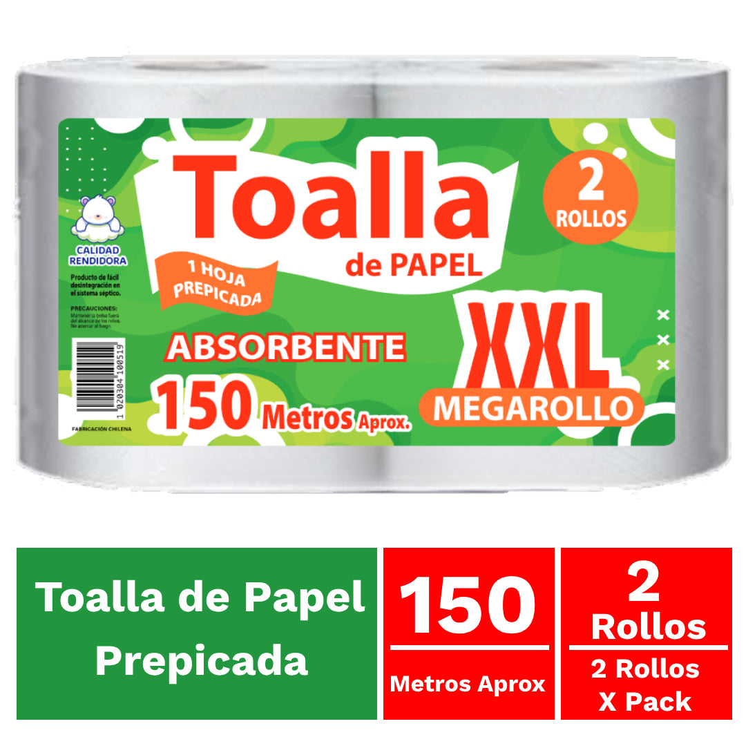 Toalla XXL Hogar 2 x 150 m. Prepicada. extra Absorbente